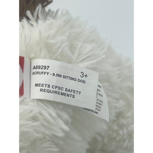 FIESTA White & Brown Puppy Dog Corduroy Nose Paws Sitting 10" Plush - Picture 7 of 9